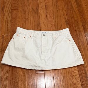 Parke White Denim Mini Skirt